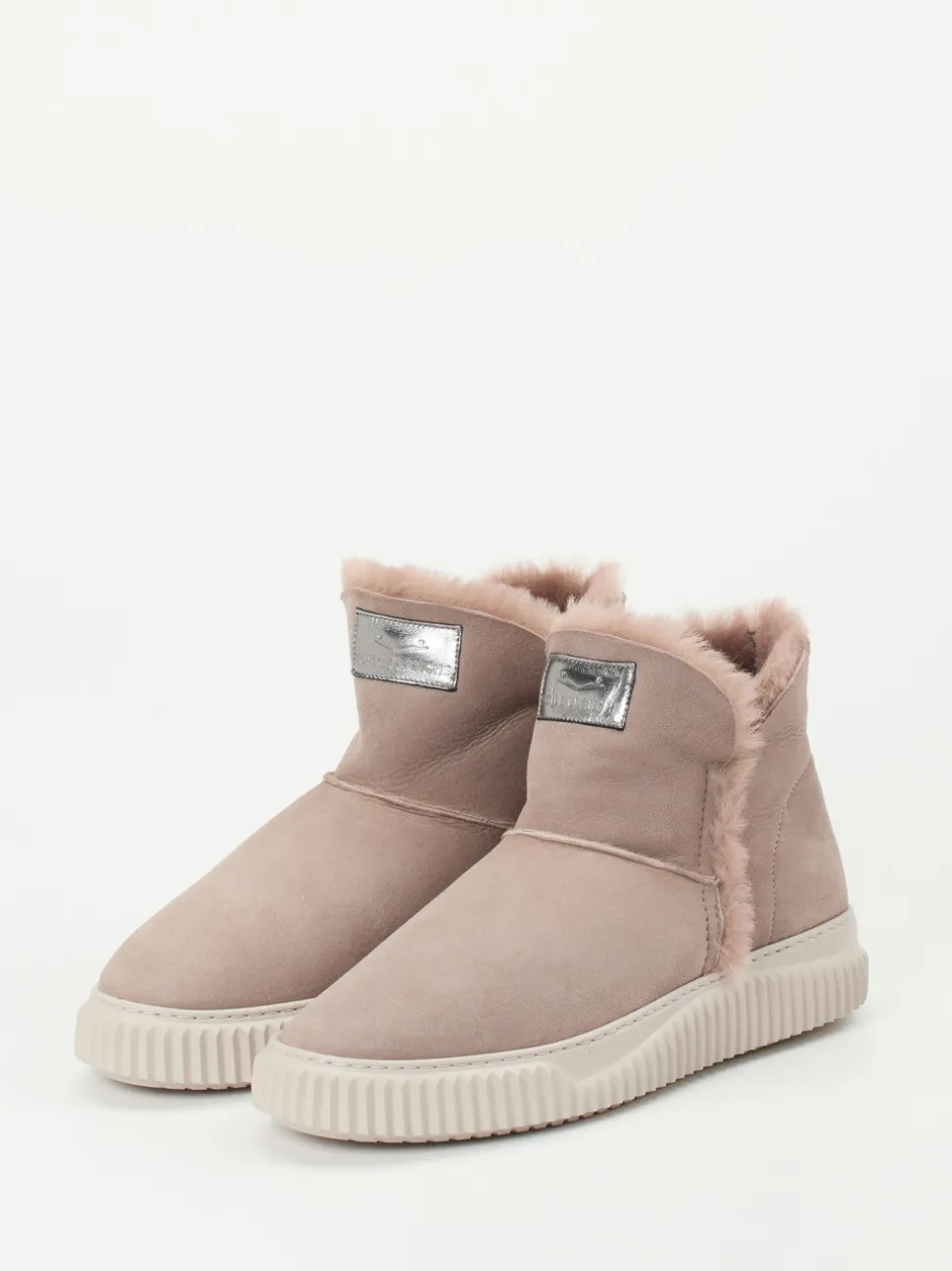 Voile Blanche – Stiefeletten aus Veloursleder altrosa