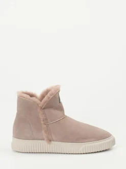 Voile Blanche – Stiefeletten aus Veloursleder altrosa