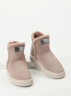Voile Blanche – Stiefeletten aus Veloursleder altrosa