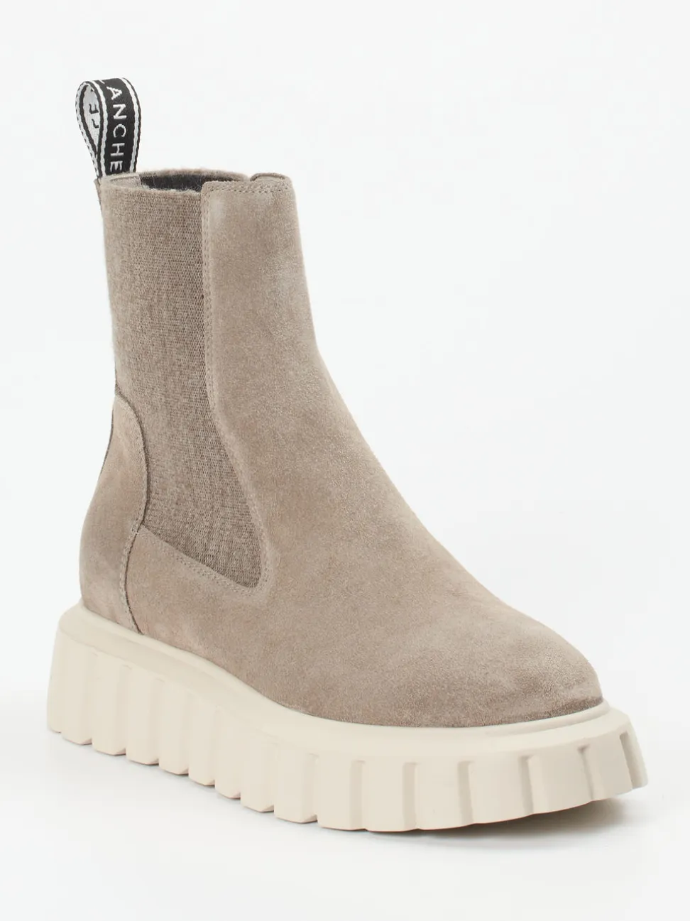 Voile Blanche – Stiefelette aus Veloursleder taupe