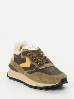 Voile Blanche – Winter-Sneaker aus Veloursleder Oliv