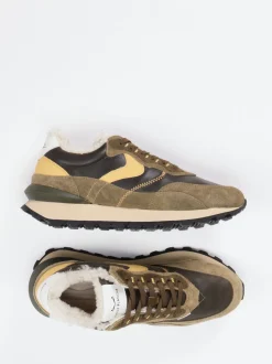 Voile Blanche – Winter-Sneaker aus Veloursleder Oliv