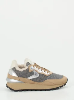 Voile Blanche – Winter-Sneaker aus Nubukleder beige