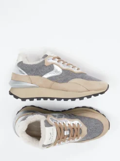 Voile Blanche – Winter-Sneaker aus Nubukleder beige
