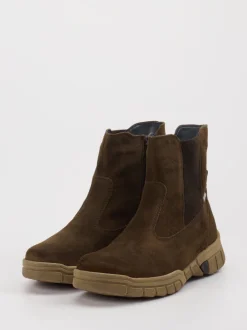 Waldläufer – Chelsea Boots aus Veloursleder olivbraun