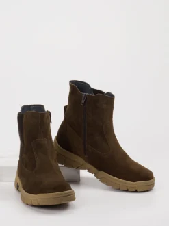 Waldläufer – Chelsea Boots aus Veloursleder olivbraun