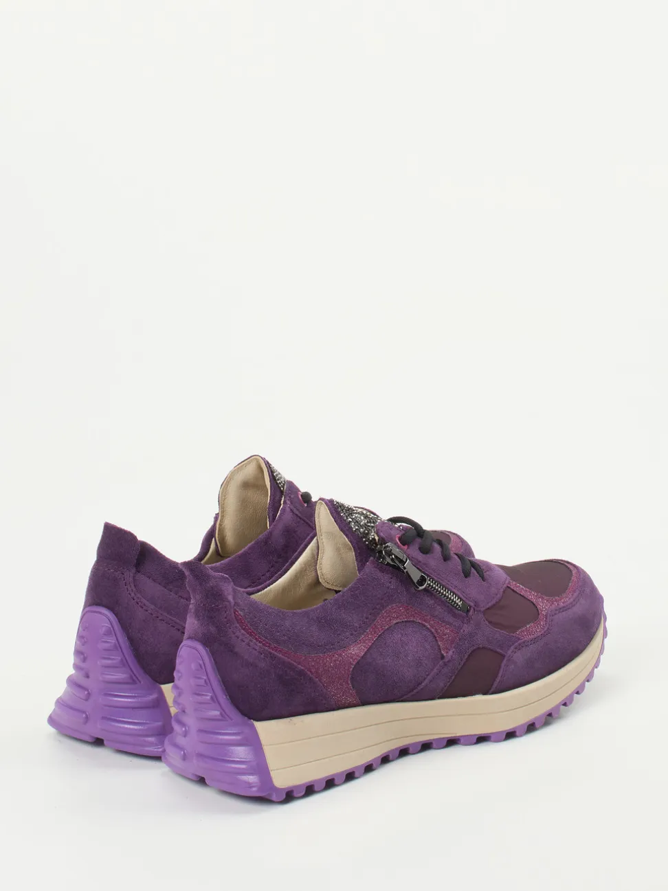 Waldläufer – Freizeitsneaker aus Veloursleder violett