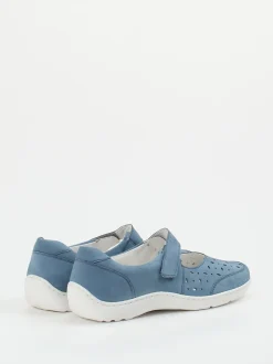 Waldläufer – Klettslipper aus Nubukleder jeansblau