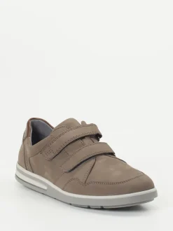 Waldläufer – Klettverschluss-Halbschuh aus Nubukleder taupe