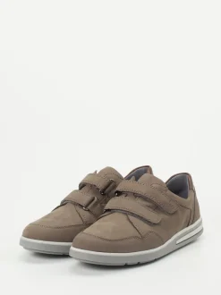 Waldläufer – Klettverschluss-Halbschuh aus Nubukleder taupe