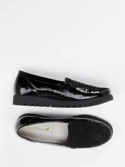 Waldläufer – Komfort-Loafer aus Lackleder schwarz