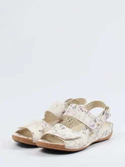 Waldläufer – Komfortsandale aus geprägtem Leder floral