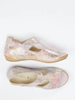 Waldläufer – Komfortsandalen aus geprägtem Leder multi