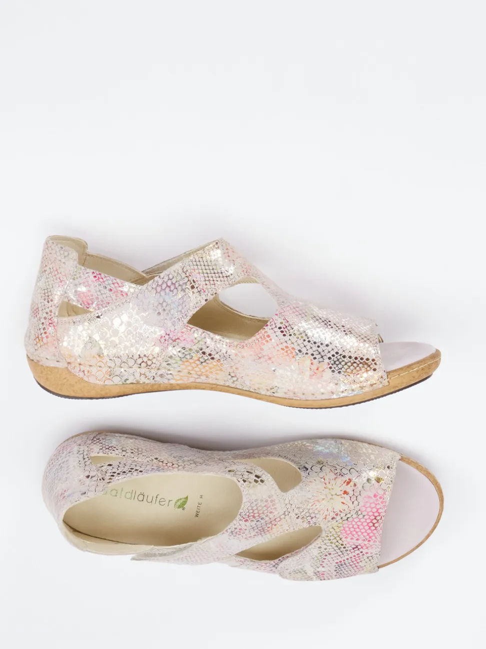 Waldläufer – Komfortsandalen aus geprägtem Leder multi