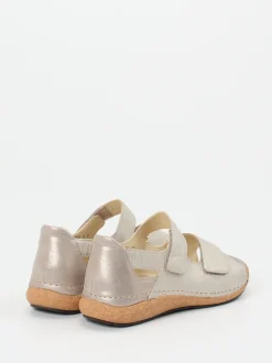 Waldläufer – Komfortsandalen aus geprägtem Leder beige