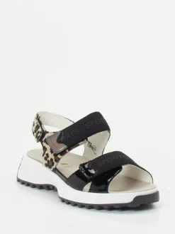 Waldläufer – Komfortsandalen aus Lackleder schwarz
