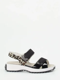 Waldläufer – Komfortsandalen aus Lackleder schwarz