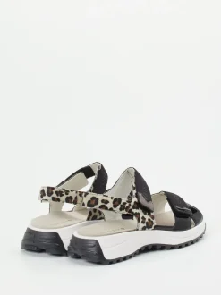 Waldläufer – Komfortsandalen aus Lackleder schwarz