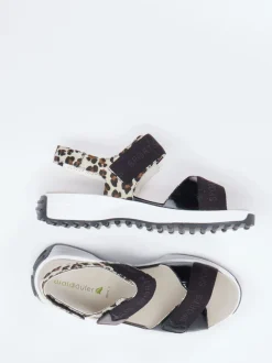 Waldläufer – Komfortsandalen aus Lackleder schwarz