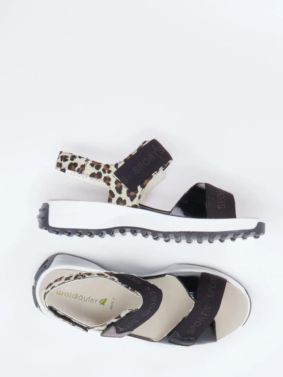 Waldläufer – Komfortsandalen aus Lackleder schwarz