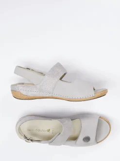 Waldläufer – Komfortsandalen aus Nubukleder hellgrau