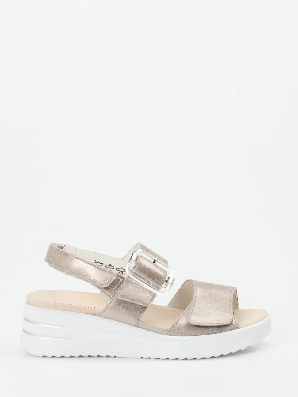 Waldläufer – Komfort-Sandale aus Metallicleder beige