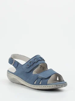 Waldläufer – Komfortsandalen aus Nubukleder jeansblau