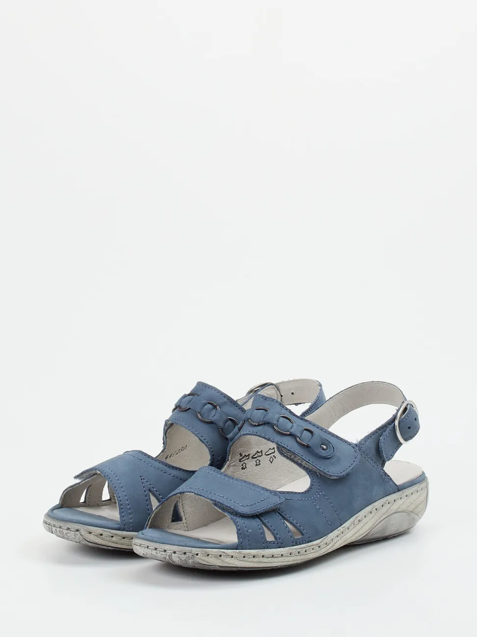 Waldläufer – Komfortsandalen aus Nubukleder jeansblau