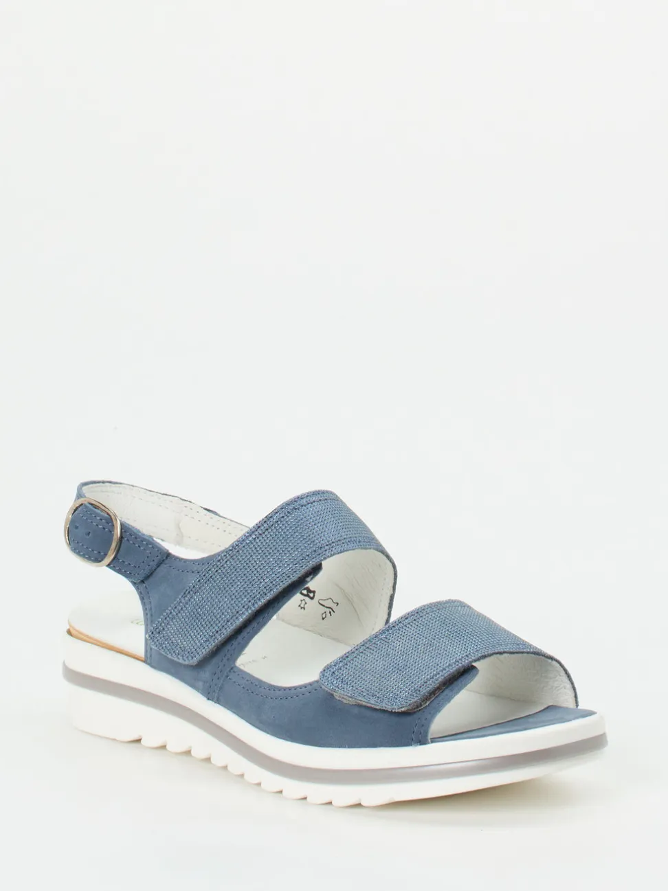 Waldläufer – Komfortsandale aus Nubukleder jeansblau