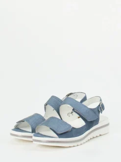 Waldläufer – Komfortsandale aus Nubukleder jeansblau