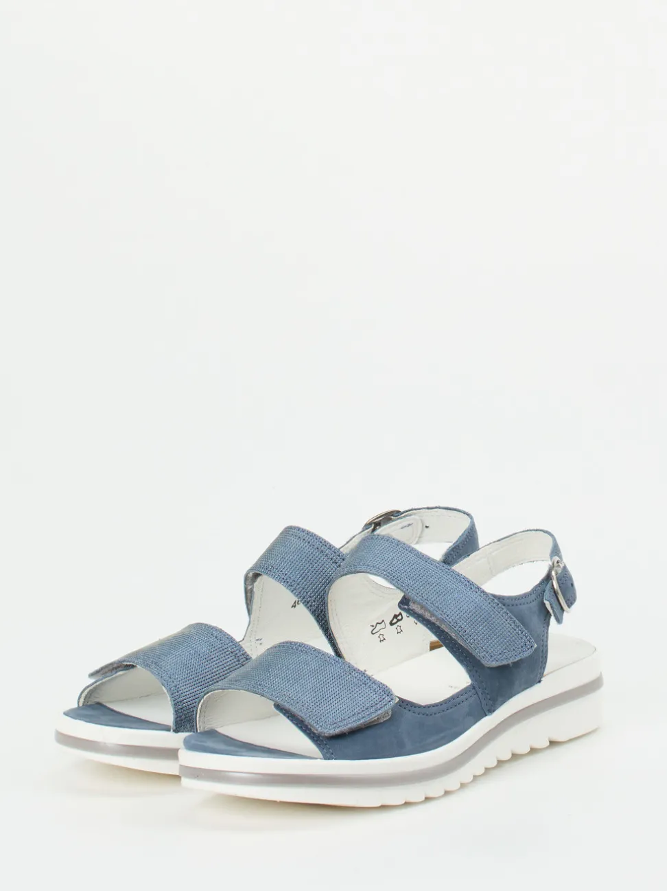 Waldläufer – Komfortsandale aus Nubukleder jeansblau