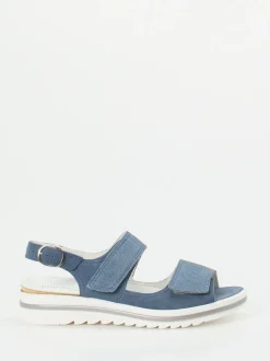 Waldläufer – Komfortsandale aus Nubukleder jeansblau