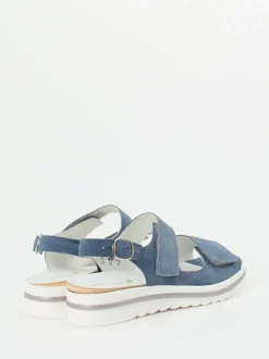 Waldläufer – Komfortsandale aus Nubukleder jeansblau