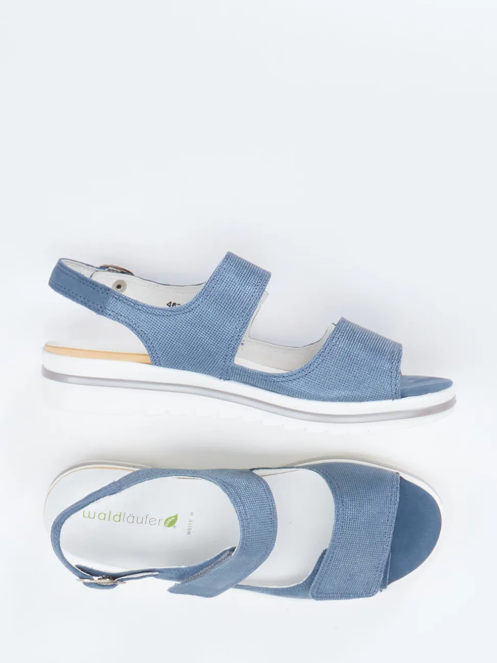 Waldläufer – Komfortsandale aus Nubukleder jeansblau