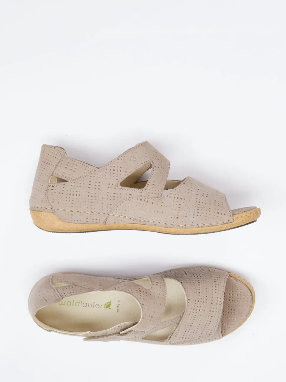 Waldläufer – Komfortsandale aus Veloursleder Taupe