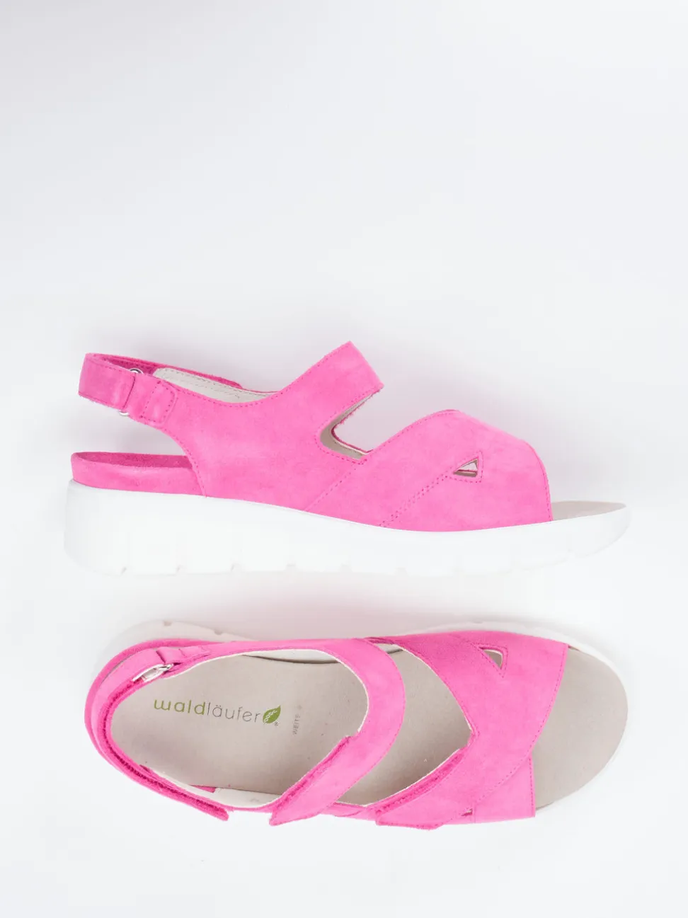 Waldläufer – Komfortsandale aus Veloursleder pink