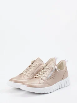 Waldläufer – Komfort-Sneaker aus Metallicleder Roségold