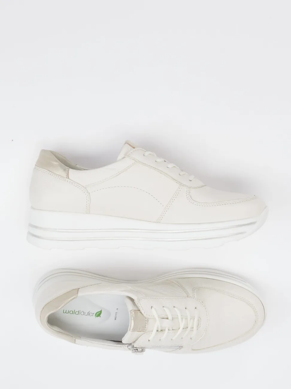 Waldläufer – Komfort-Sneaker aus Leder in Beige