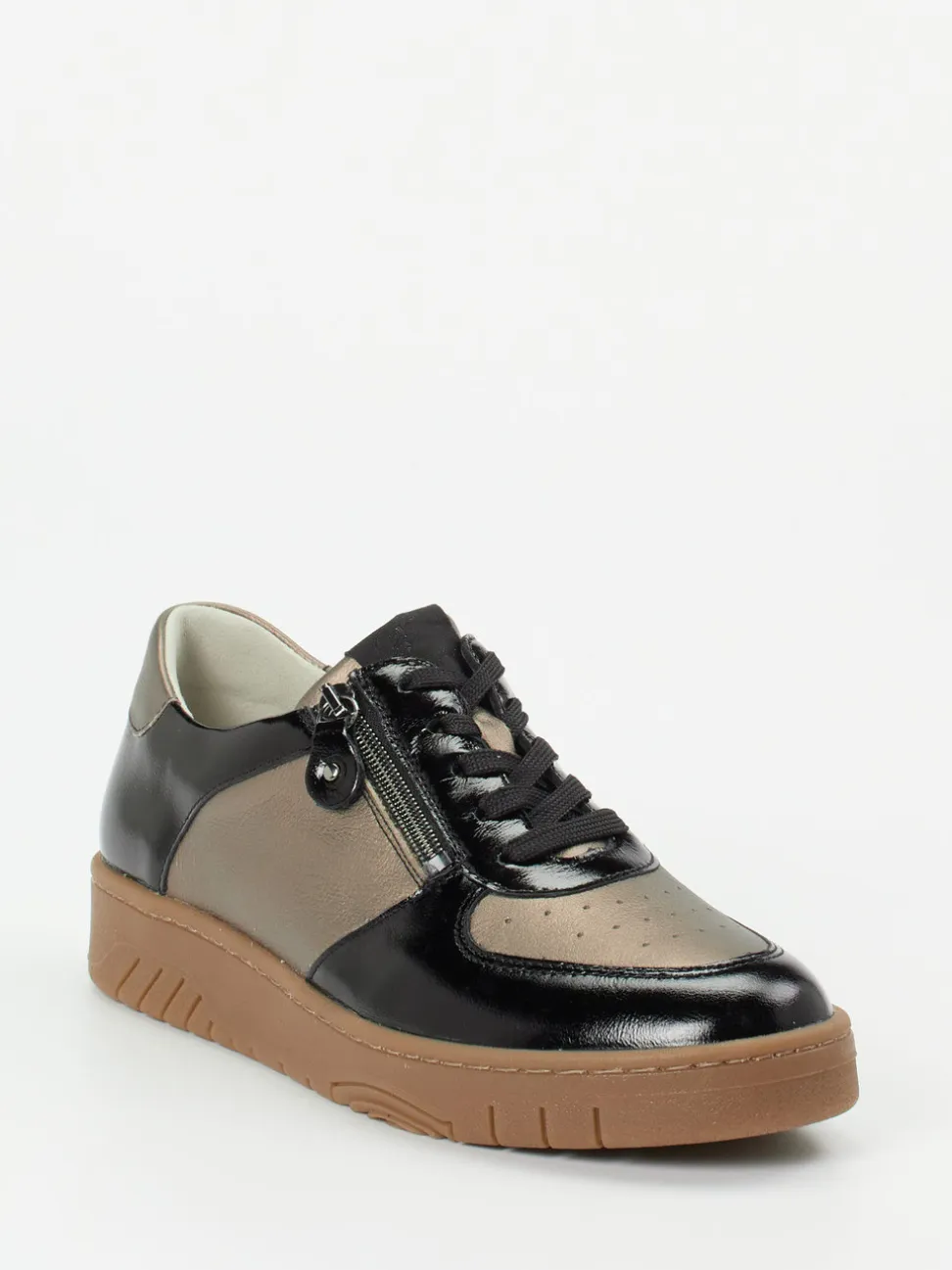 Waldläufer – Komfort-Sneaker aus Metallicleder bronzebraun