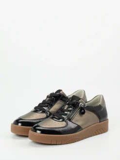 Waldläufer – Komfort-Sneaker aus Metallicleder bronzebraun