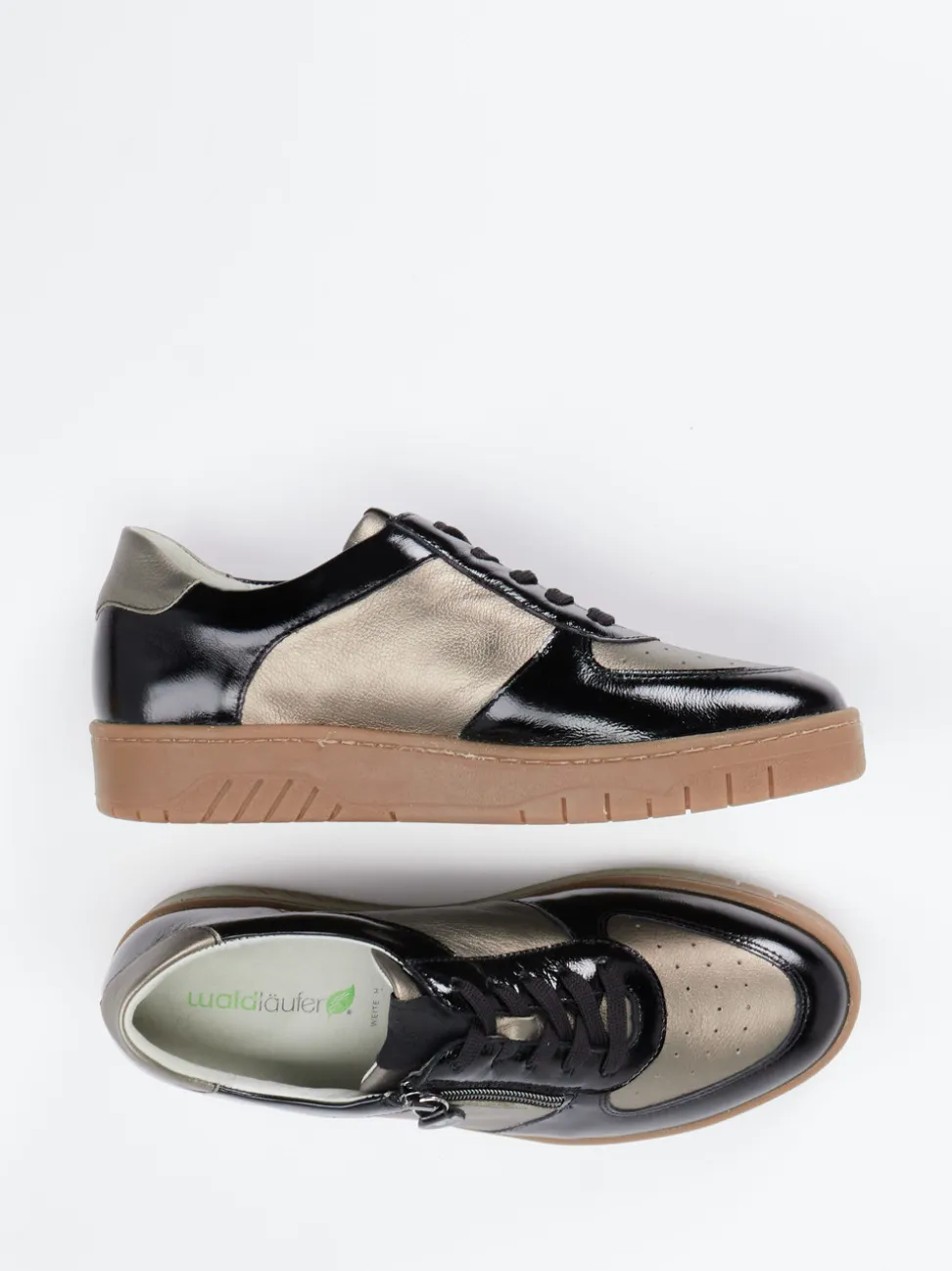 Waldläufer – Komfort-Sneaker aus Metallicleder bronzebraun