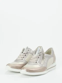 Waldläufer – Komfort-Sneaker aus Metallicleder Beige