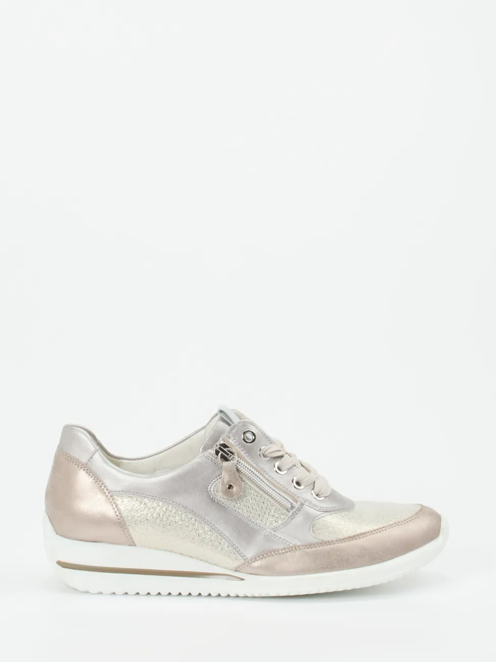 Waldläufer – Komfort-Sneaker aus Metallicleder Beige