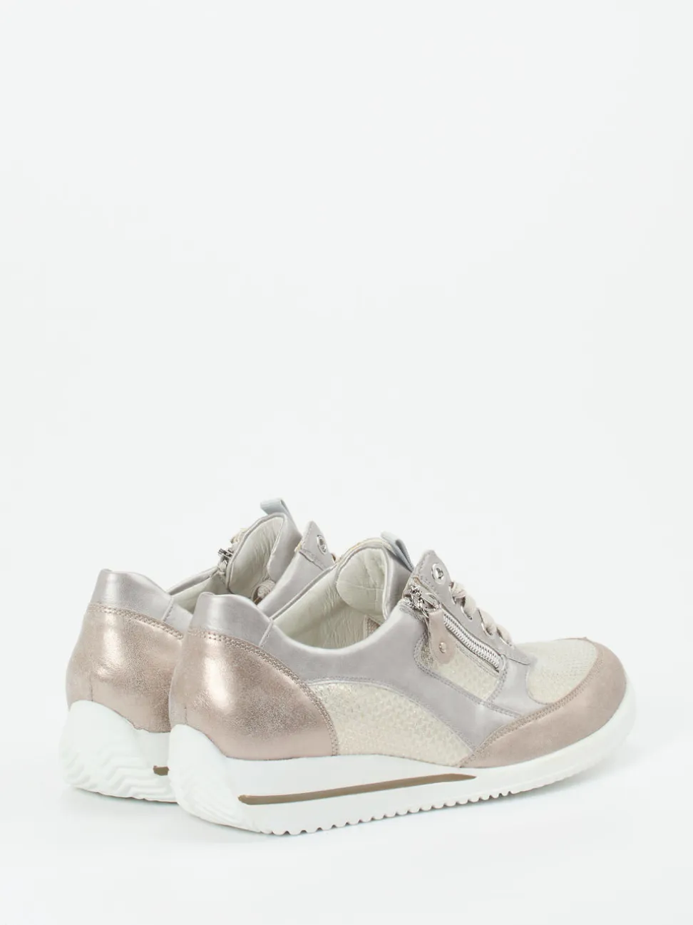 Waldläufer – Komfort-Sneaker aus Metallicleder Beige
