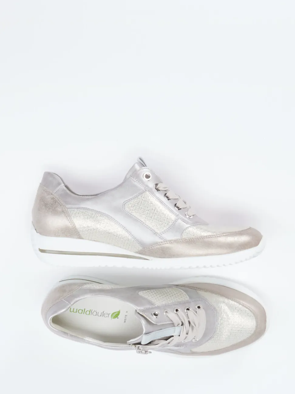 Waldläufer – Komfort-Sneaker aus Metallicleder Beige