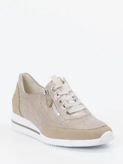 Waldläufer – Komfort-Sneaker aus geprägtem Leder beige