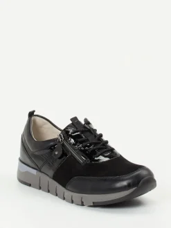 Waldläufer – Komfort-Sneaker aus Veloursleder Schwarz