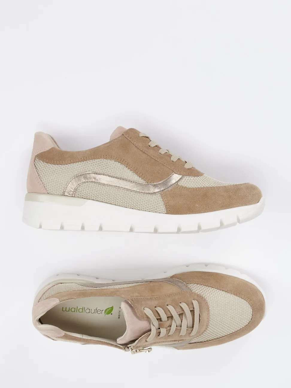 Waldläufer – Komfort-Sneaker aus Veloursleder beige