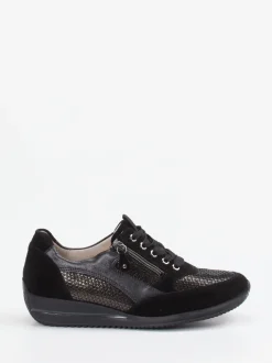 Waldläufer – Komfort-Sneaker aus Veloursleder schwarz