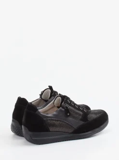 Waldläufer – Komfort-Sneaker aus Veloursleder schwarz